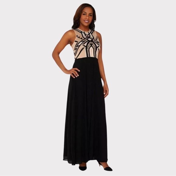 G.I.L.I. Dresses & Skirts - NWOT | G.I.L.I. Maxi Dress | Black & Tan | Sweater Top | Chiffon Skirt | 16P